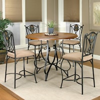 Round Counter Height Table w/ 4 Bar Stools