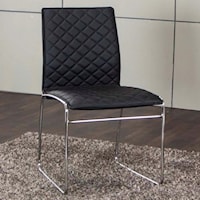 Black Polyurethane/Chrome Side Chair