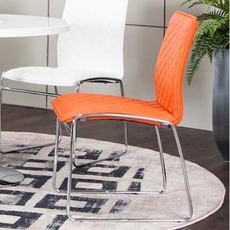 Melon Polyurethane/Chrome Side Chair