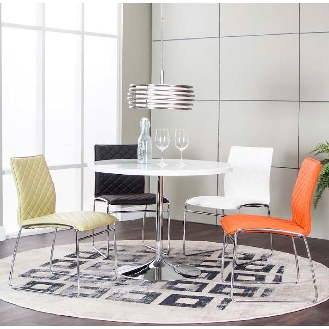 Cramco, Inc Regal Set of 4 Chairs - Black, White, Melon, Sage