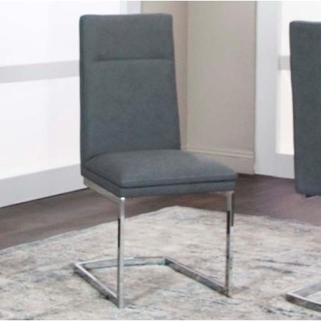 Charcoal Polyurethane/Chrome Side Chair