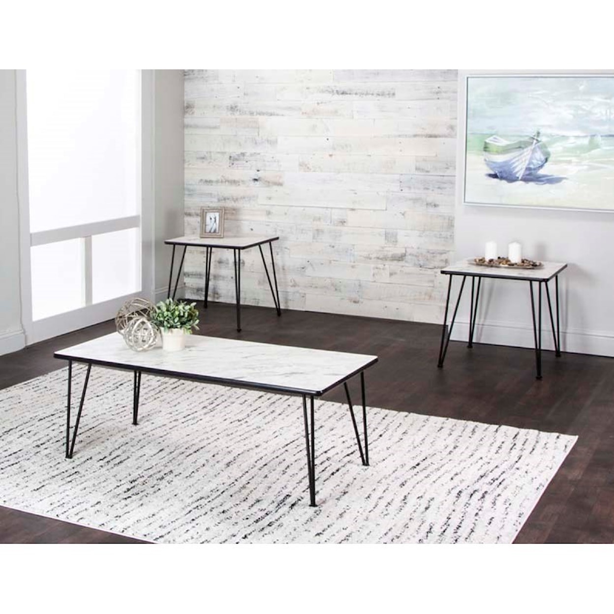 Cramco, Inc Ryker 3-Piece Cloud Laminate Occasional Table Set