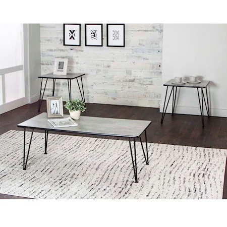 3-Piece Concrete Laminate Occ. Table Set