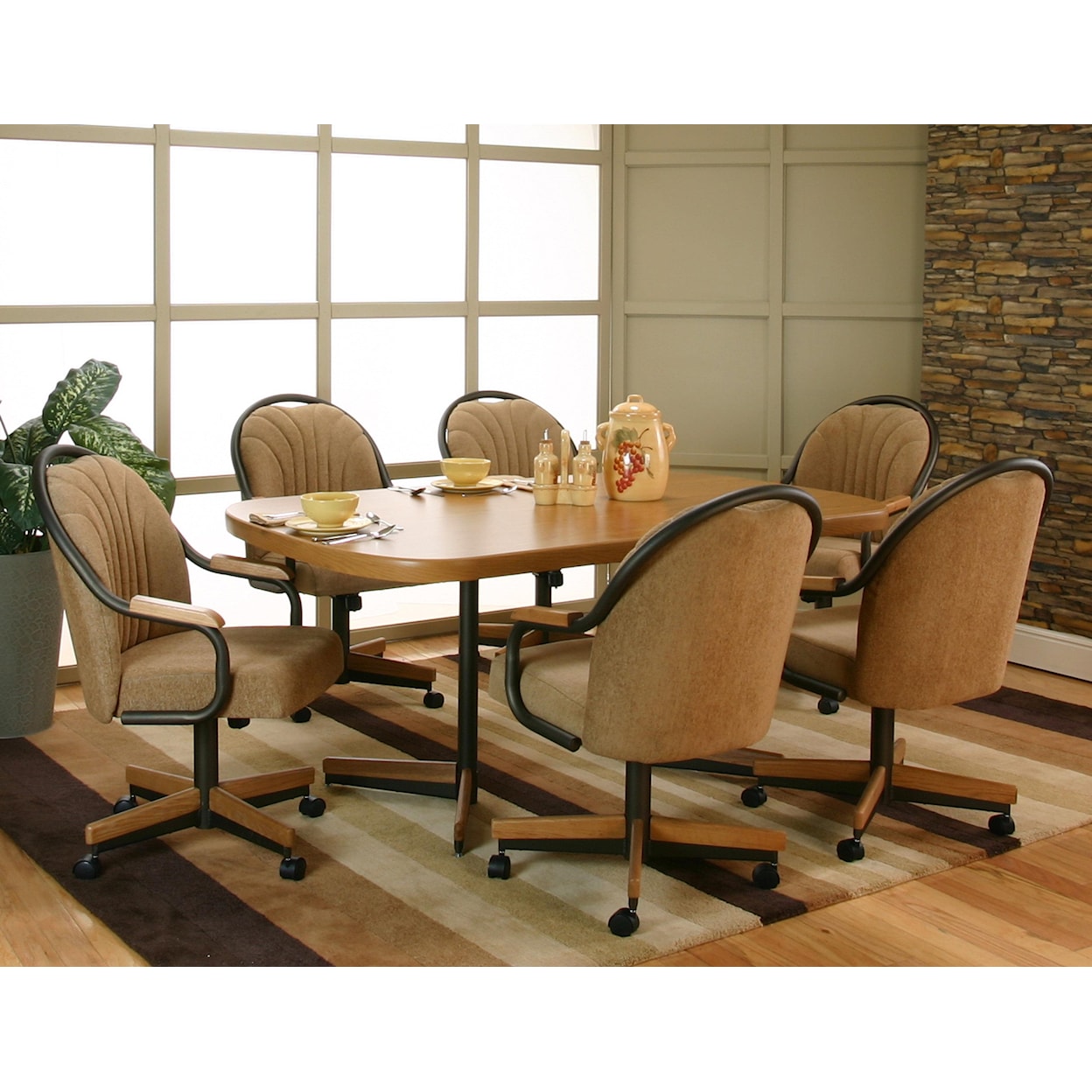 Cramco, Inc Shaw Dining Table & 6 Arm Chairs