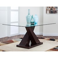 Pedestal Dining Table with Glass Top