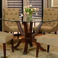 Round Single Pedestal Table w/ Glass Top