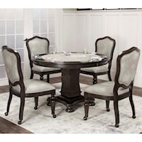 5 Piece Game Table Set with Castered Chairs