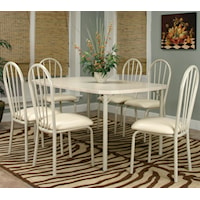 7 Piece Piece Dining Leg Table and Side Chair Set