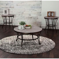 3-Piece Gray Textured Multitone Occasional Table Set