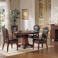 Round Game Table and Caster Chair Set