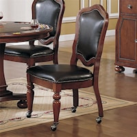 Brown Cherry Finish/Cordovan Vinyl Caster Chair