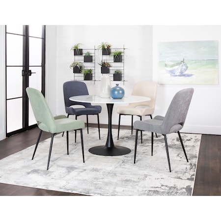 Trayce 5-Piece Dining Set in Charcoal