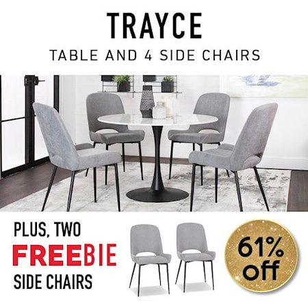 Trayce 5 Piece Dining Set with Freebie!