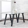 Cramco, Inc Tripoli Glass Top Dining Table with Black Steel Base
