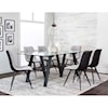 Cramco, Inc Tripoli Glass Top Dining Table with Black Steel Base