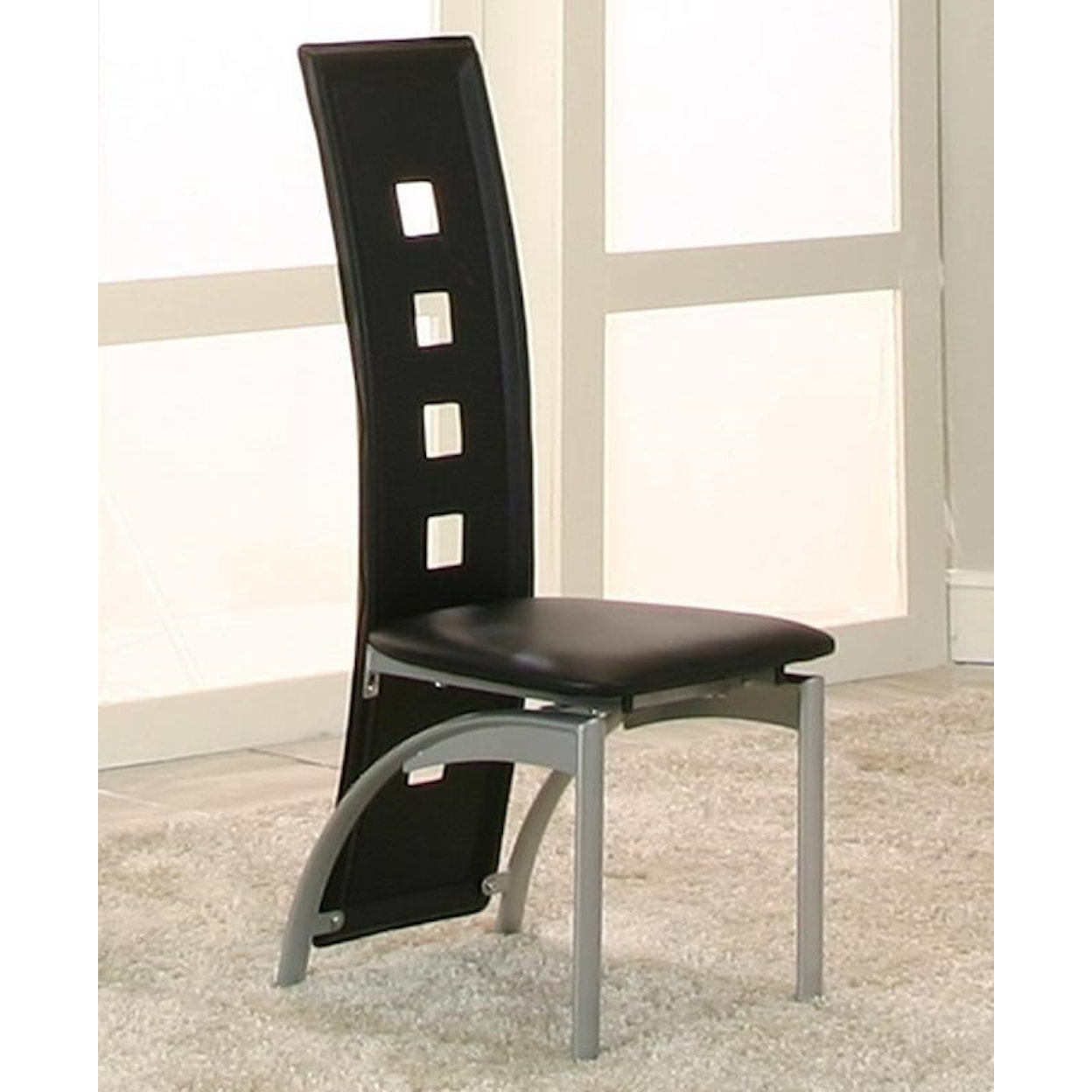 Cramco, Inc Valencia Platinum/Black Side Chair (RTA)