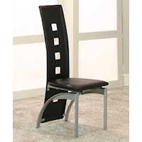 Contemporary Platinum/Black Side Chair (RTA)