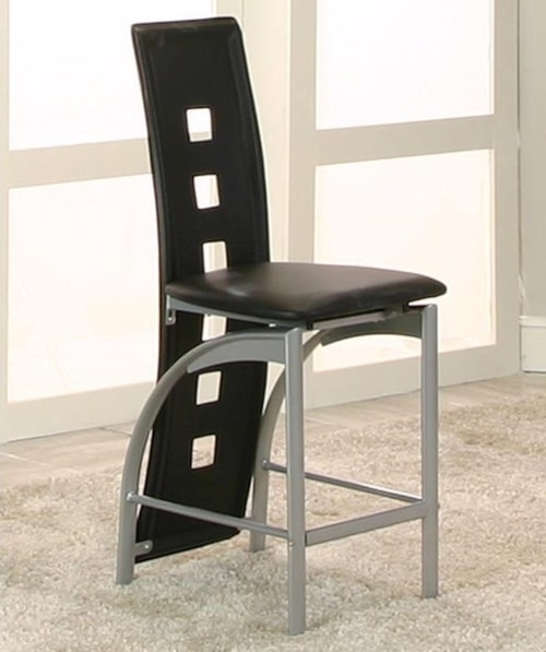 Contemporary Platinum/Black 24" Counter Height Stool (RTA)