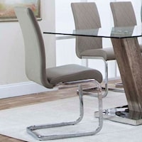 Upholstered Dining Side Chair with Chrome Base