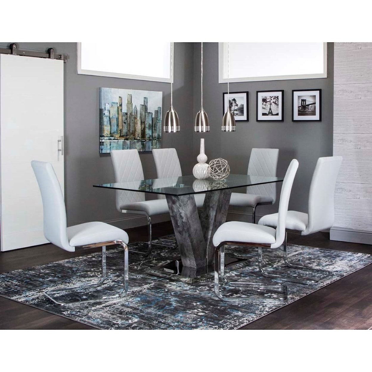 Cramco, Inc Veneto Light Gray Poyurethane/Chrome Breuer Chair