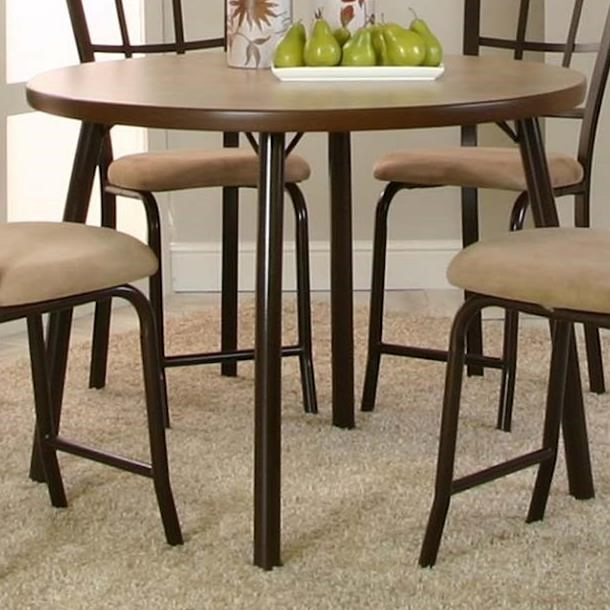 Cramco, Inc Cramco Dinettes - Vision Round Beige Linen Laminate Counter Table