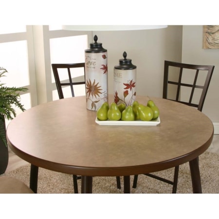 Round Beige Linen Laminate Counter Table