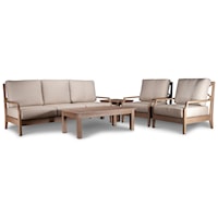 Outdoor Living Set includes Sofa, Cocktail Table and 2 Club Chairs