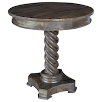 Bengal Manor Mango Wood Carved Rope Twist Accent Table