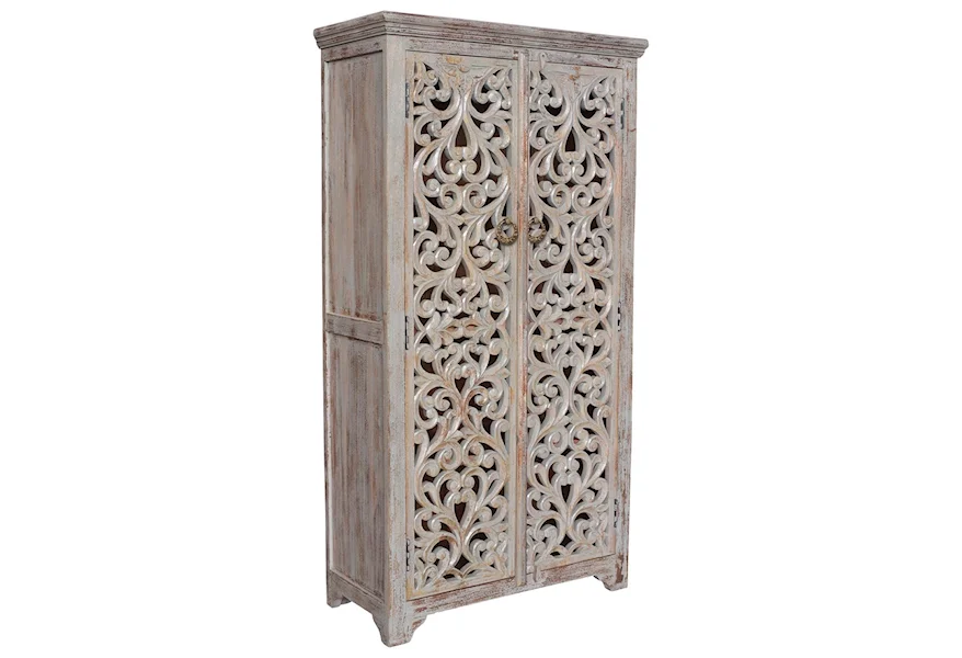 Accent Furniture Bengal Manor Mango Wood Hand Carved Open Des by Crestview Collection at Howell Furniture