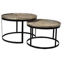 Bengal Manor Mango Wood and Metal Round Cocktail Tables