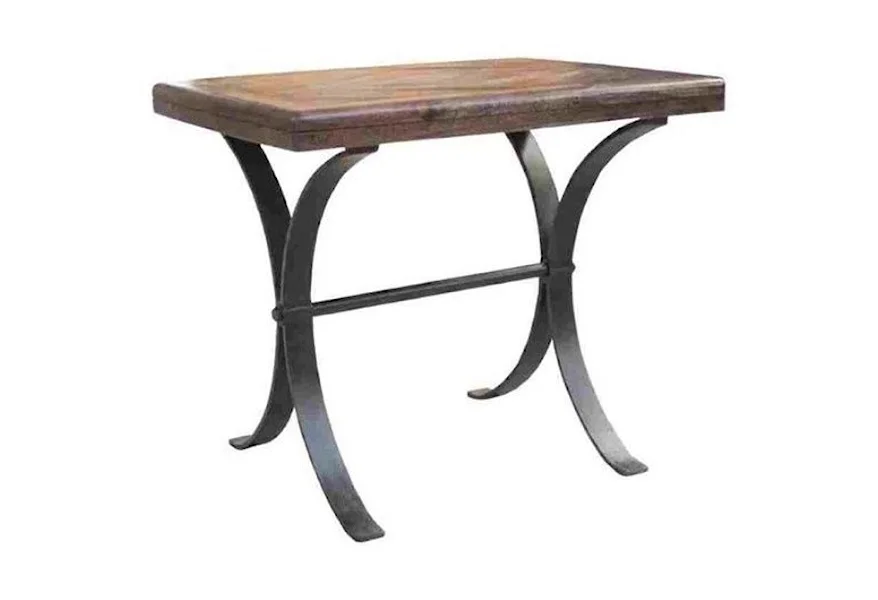 Accent Furniture Iron and Acacia Wood End Table by Crestview Collection at Factory Direct Furniture