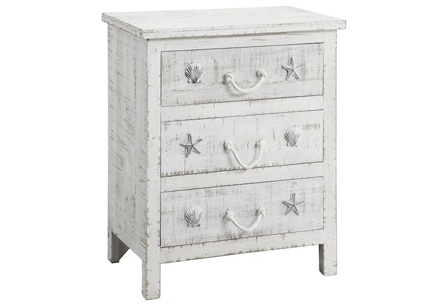 Accent Furniture Seaside Sand 3 Drawer Chest by Crestview Collection at Factory Direct Furniture