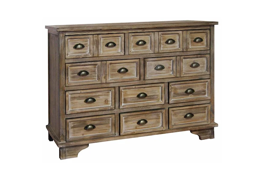 Accent Furniture Henderson 10 Drawer Weathered Oak Chest by Crestview Collection at Factory Direct Furniture