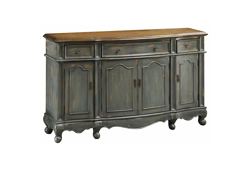 Accent Furniture Chatsworth Grey 3 Drawer / 4 Door Credenza by Crestview Collection at Factory Direct Furniture