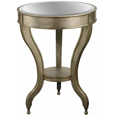 Beverly Gold Leaf Mirrored Accent Table