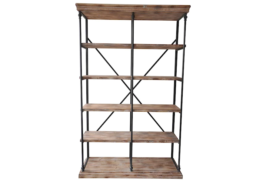 Accent Furniture La Salle Metal and Wood Bookshelf by Crestview Collection at Factory Direct Furniture