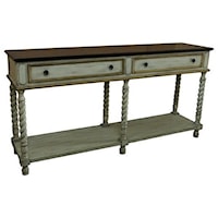Livingston Textured Twist Console with Wood Top