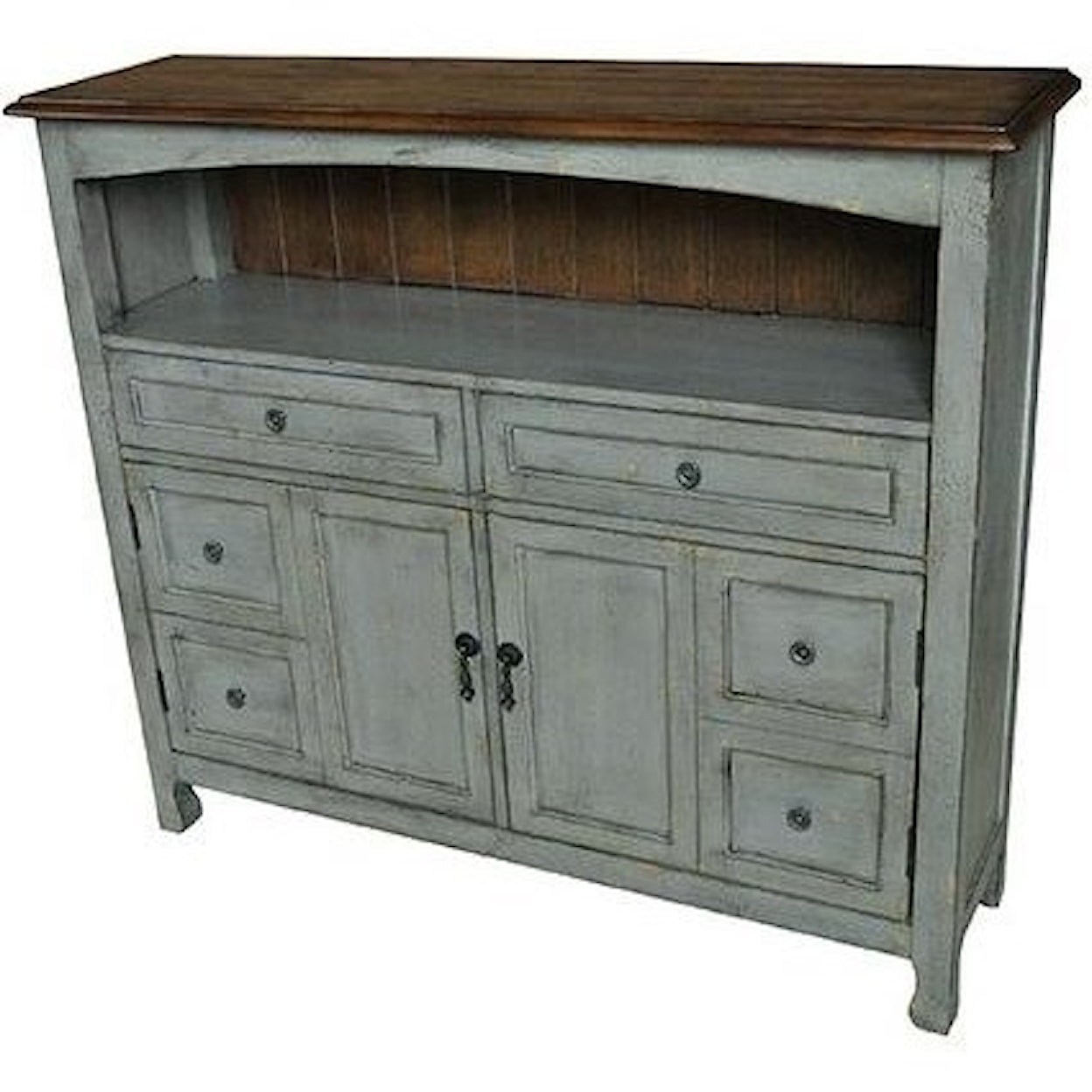 Crestview Collection Accent Furniture Bedford 2 Drawer / 2 Door Sage Grey Cabinet 
