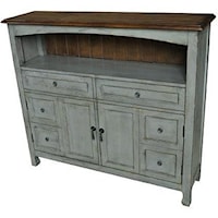 Bedford 2 Drawer / 2 Door Sage Grey Cabinet w/ Wood Top
