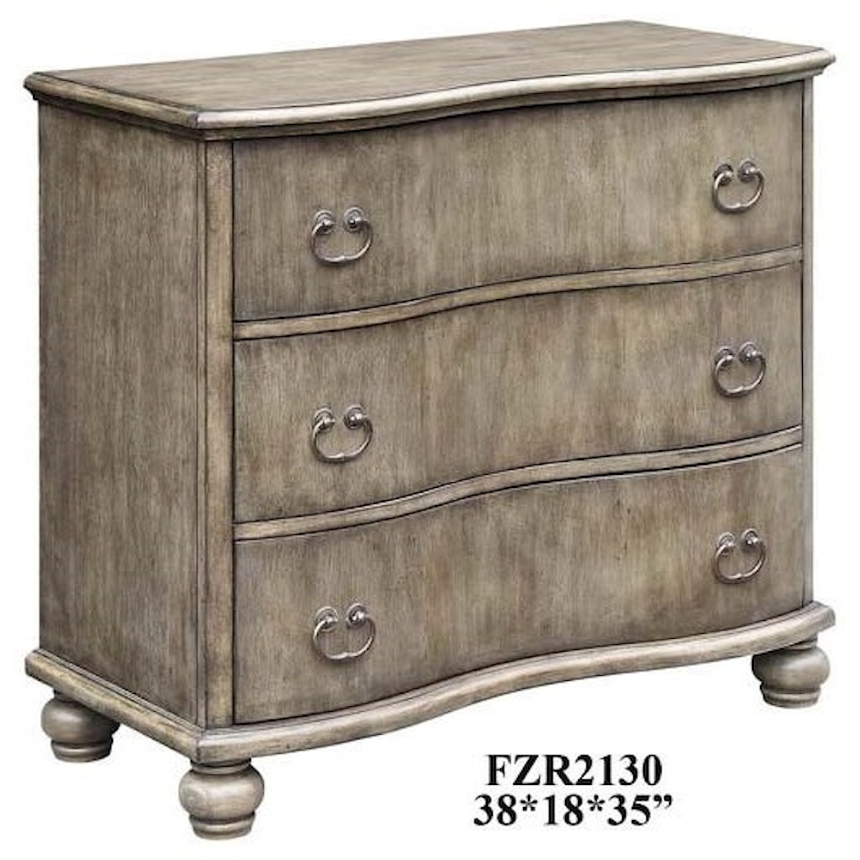 Crestview Collection Accent Furniture Hamilton Curved 3 Drawer Chest in Heritage B