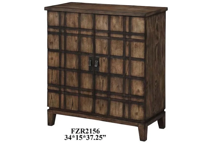 Accent Furniture Fairfax Plaid Oak 2 Door Cabinet by Crestview Collection at Factory Direct Furniture