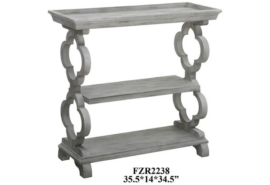 Accent Furniture Chelsea Tray Top Grey Quatrefoil Console Tab by Crestview Collection at Factory Direct Furniture