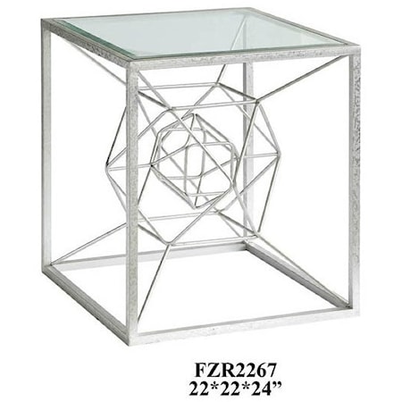 Hollywood Dabbed Silver Leaf Accent Table