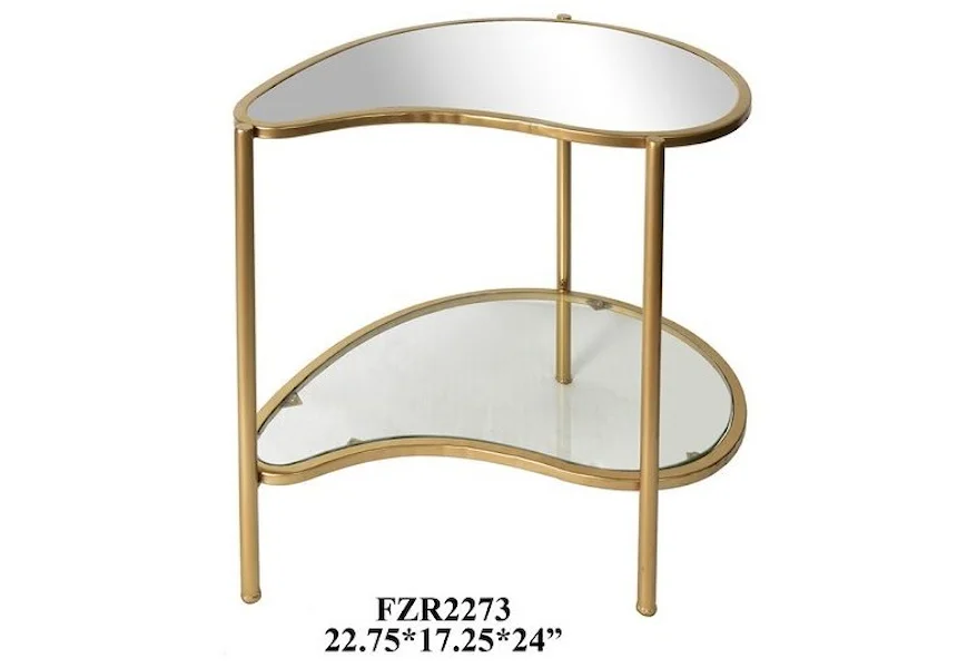 Accent Furniture Athena Gold Kidney Shaped Accent Table by Crestview Collection at Factory Direct Furniture
