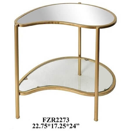 Athena Gold Kidney Shaped Accent Table