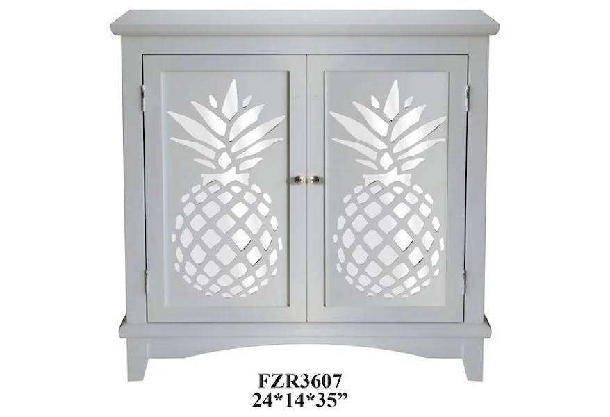 Accent Furniture 2 Door Cabinet w/ Laser Cut Pineapple by Crestview Collection at Factory Direct Furniture
