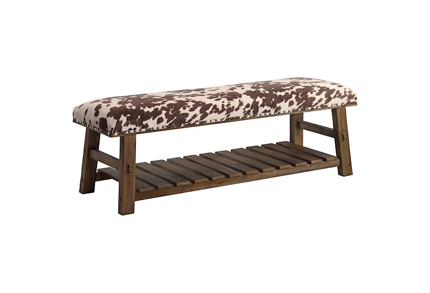 Accent Furniture Mesquite Faux Cowhide Bench by Crestview Collection at Suburban Furniture