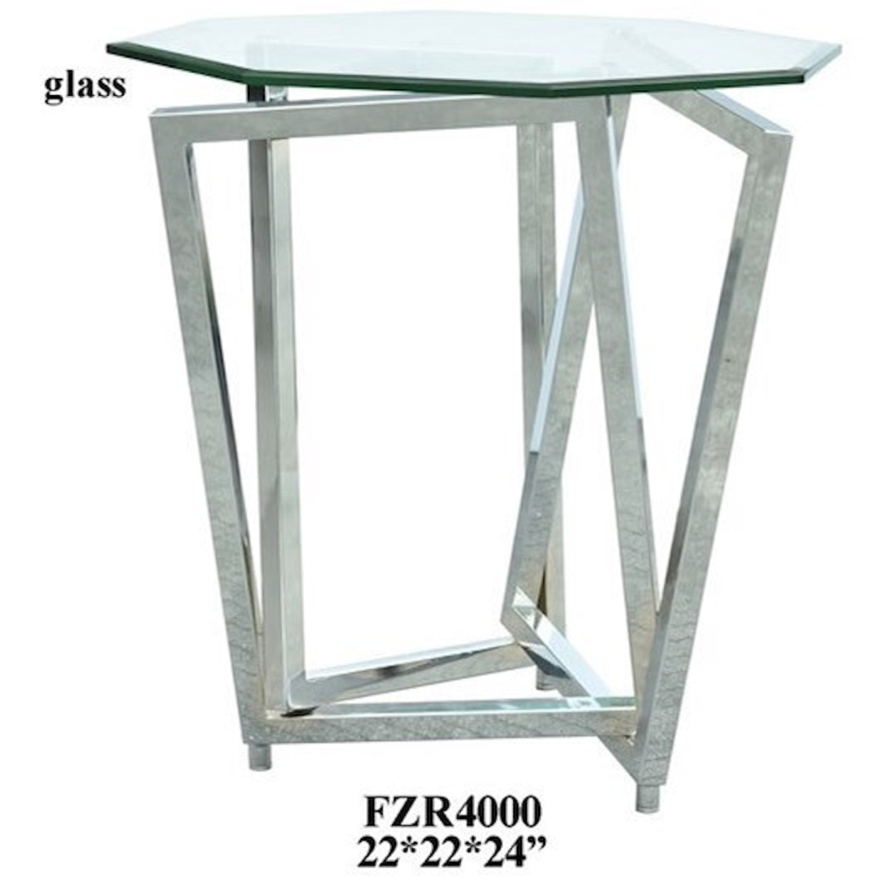 Crestview Collection Accent Furniture Chrome Overlapping Legs Accent Table