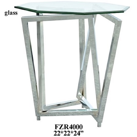 Chrome Overlapping Legs Accent Table