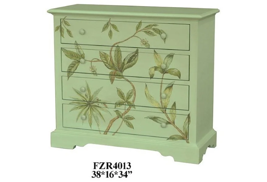 Accent Furniture Floral 4 Drawer Chest by Crestview Collection at Factory Direct Furniture